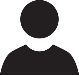 Anonymous person icon in minimalist style with dark color on white background for user profile isolated on a transparent background
