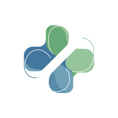 Abstract Logo Design in Modern Minimalist Style with Blue Green Gradient Colors on White Background for Corporate Branding isolated on a transparent background