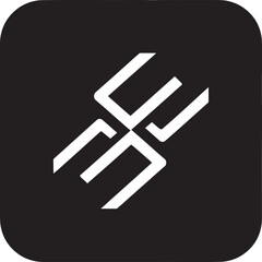 Abstract Logo Design in Modern Minimalist Style with White Color on Black Background for Branding isolated on a transparent background