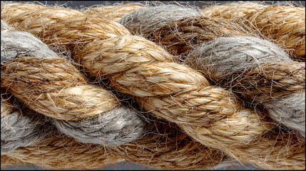 Closeup of a Braided Rope Texture and Detail.