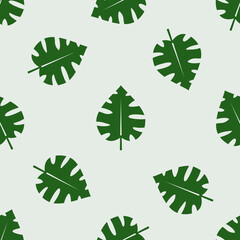 monstera tropical leaf seamless pattern illustration