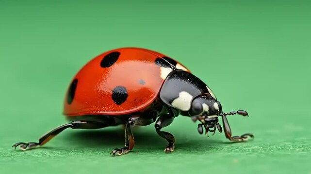 Ladybug CloseUp A Detailed Look at a Red and Black Beetle.