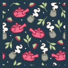 Tea Ceremony Inspired Featuring Matcha Elements. Perfect for kitchen textiles, cafe menus, wrapping paper, and tea packaging design.