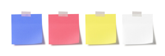 Sticky note reminder. Post it note paper. Yellow sheets for notes isolated with clipping path on...