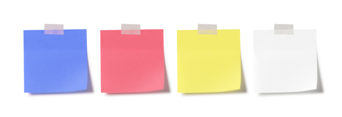 Sticky note reminder. Post it note paper. Yellow sheets for notes isolated with clipping path on background.