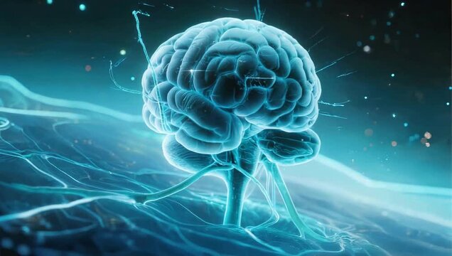 Illustration of a glowing brain