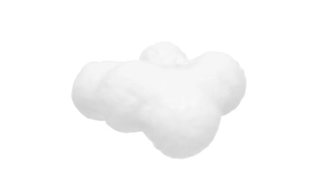 Blob of white fluff in isolation