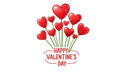 Celebrate valentine's day with a bouquet of heart-shaped balloons