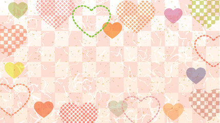 ハート　バレンタイン　カラフル　フレーム　背景