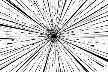 Obraz premium Dynamic black and white explosion graphic with radial lines