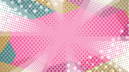 太陽　スクリーントーン　網点　ピンク　背景