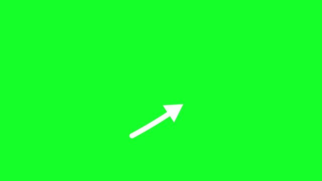 Up White Arrow Animation on Green Screen 4K, Smooth Direction Motion Graphic for UI, Tutorials, and Explainer Videos