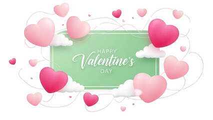 Celebrate valentine's day with floating hearts and balloons