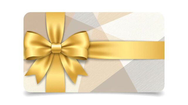 Gold ribbon gracefully adorns gift card