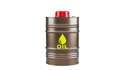 Oil Barrel with Yellow Drop Icon and Red Cap