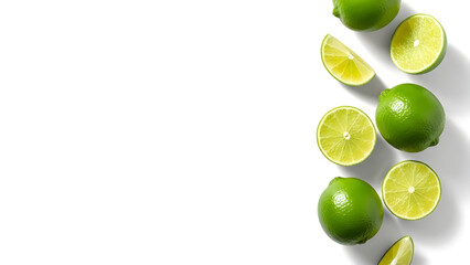 Fresh Lime Isolated With Copy Space &ndash; 16:9	
