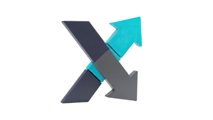 Intertwined Arrows Forming an 'X' Symbol