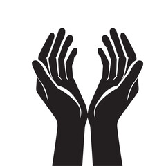 Fototapeta premium Black Hands in Dua Silhouette Vector, High Quality Illustration on White Background