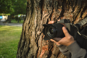 camara fotografica escondida detras de un arbol © Jimmy