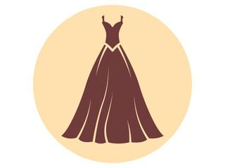 Wedding dress icon. Wedding vector icon. Flat vector illustration.