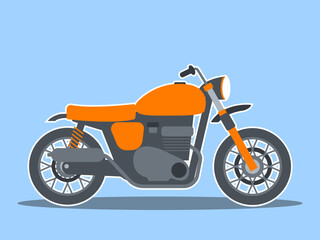 A classic or retro-style motorcycle illustration. Modern transportations illustration. Flat vector concept.	
