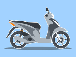 A modern motor scooter or an underbone motorbike illustration. Modern transportations illustration. Flat vector concept.	