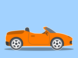 A convertible sports car. Modern transportations illustration. Flat vector concept.	