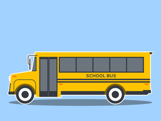 a classic school bus illustration. Modern transportations illustration. Flat vector concept.	