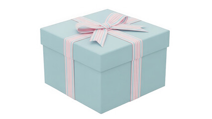 Elegant gift box with ribbon, isolated on transparent background