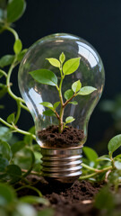 plant in a light bulb
