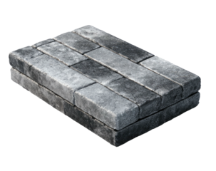 Stack of dark gray rectangular pavers with a textured, slightly worn surface