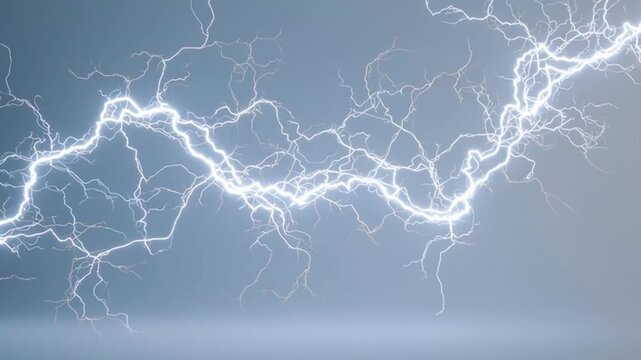 Electric tendrils dance across gray
