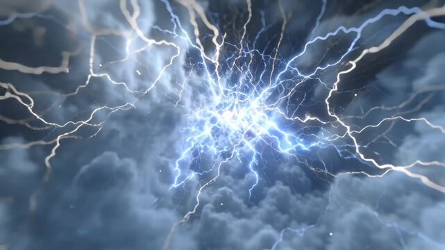 Electric storm within stormy cloudscape