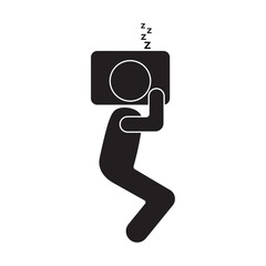 flat icon vector of a person sleeping on his side