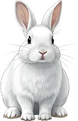 Obraz premium white rabbit on white background.