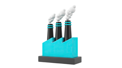 Cartoon Factory with Smoke Stacks