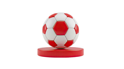 Red and White Soccer Ball on Pedestal