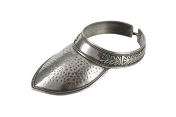 Antique silver thumb ring with intricate patterns isolated on transparent background