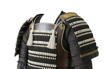 Traditional japanese samurai armor torso isolated on transparent background