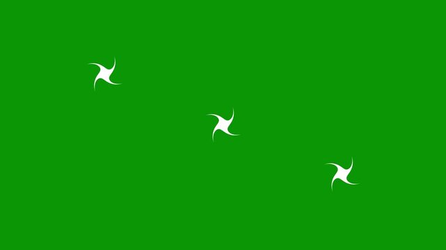 Star twinkling glitter animation featuring blinking sparkle lights, flat vector doodle star motion, glowing trails on green screen chroma key for magical scenes and animated video overlays