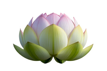 Close up of a blooming lotus flower isolated on transparent background