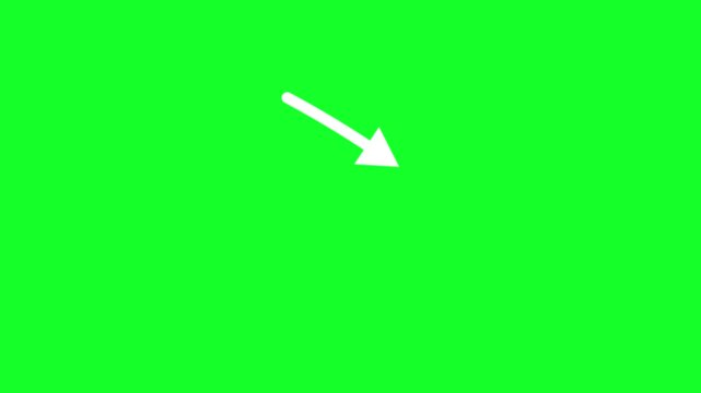 White Arrow Animation on Green Screen 4K, Clean Direction Motion Graphic for UI, Tutorials, and Explainer Videos