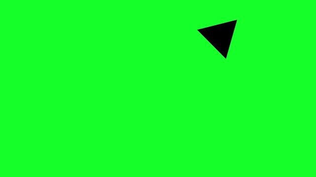 Black Arrow Animation on Green Screen 4K, Bouncing Pointer Motion Graphic for Callouts and UI Highlights