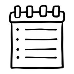 notepad hand drawn icon