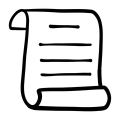 scroll hand drawn icon