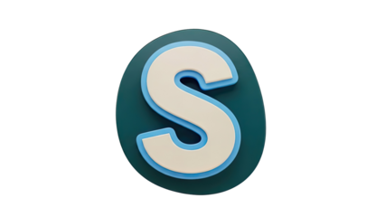 3D Rendered Letter S with Layered Design