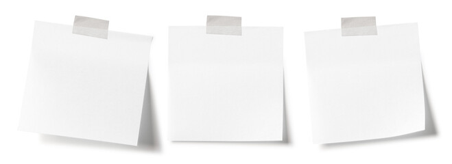 Sticky note reminder. Post it note paper. Yellow sheets for notes isolated with clipping path on...