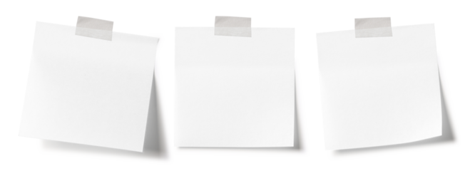 Sticky note reminder. Post it note paper. Yellow sheets for notes isolated with clipping path on background.