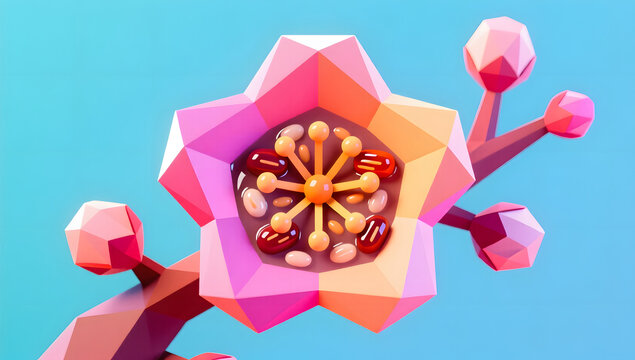 Low poly geometric style Laba Festival congee illustration