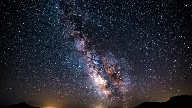 Stunning Milky Way Galaxy Night Sky with Billions of Stars and Cosmic Dust.